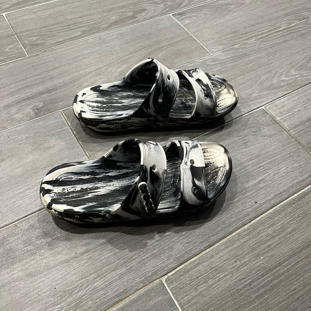 Black and White Crocs